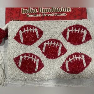 Beaded Football Travel Pouch